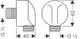 Wandanschluss von Hansgrohe, mit einem geraden und einem gewölbten Bereich, gewinde G ½, in einem minimalistischen Design ohne Rückflussverhinderer abgebildet.